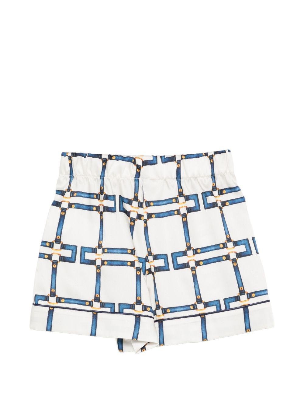Shorts per bambina Elisabetta Franchi La Mia Bambina bianco con motivo grafico - Rubino Kids