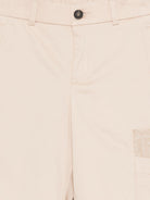 Shorts per bambina Fendi Kids beige con toppa con logo FF - Rubino Kids