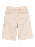 Shorts per bambina Fendi Kids beige con toppa con logo FF - Rubino Kids