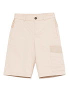 Shorts per bambina Fendi Kids beige con toppa con logo FF - Rubino Kids