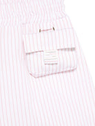 Shorts per bambina Fendi Kids rosa con righe verticali e vita elasticizzata - Rubino Kids