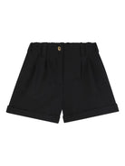 Shorts per bambina Givenchy Kids nero con passanti per cintura - Rubino Kids