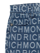 Shorts per bambina John Richmond Junior in denim con effetto jacquard - Rubino Kids