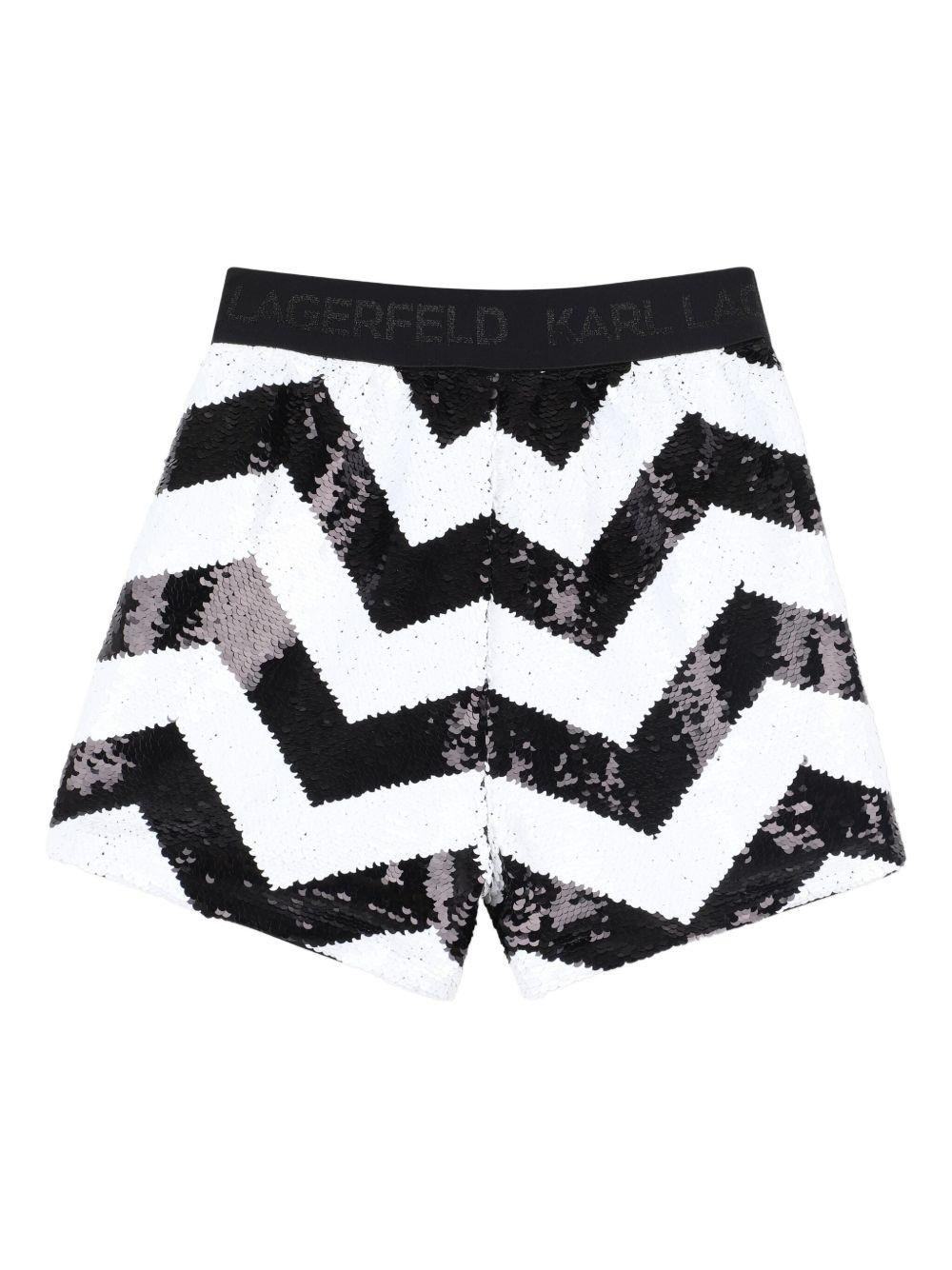 Shorts per bambina Karl Lagerfeld Kids nero con paillettes - Rubino Kids