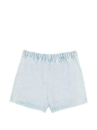 Shorts per bambina Louise Misha denim con ricamo floreale - Rubino Kids