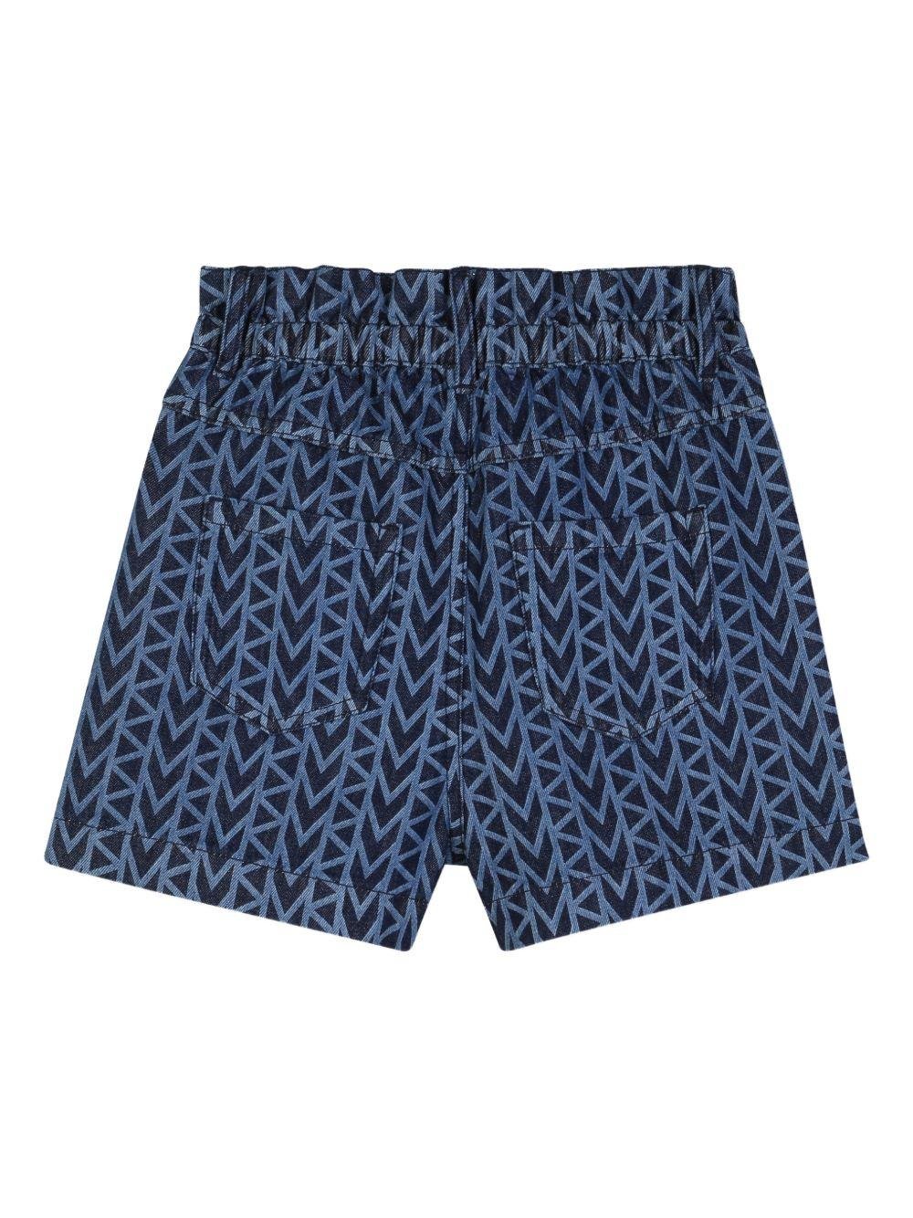 Shorts per bambina Michael Kors Kids blu con stampa geometrica - Rubino Kids