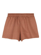 Shorts per bambina Michael Kors Kids marrone con coulisse - Rubino Kids