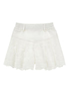 Shorts per bambina Monnalisa bianchi con ricamo fiori - Rubino Kids