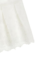 Shorts per bambina Monnalisa bianchi con ricamo fiori - Rubino Kids