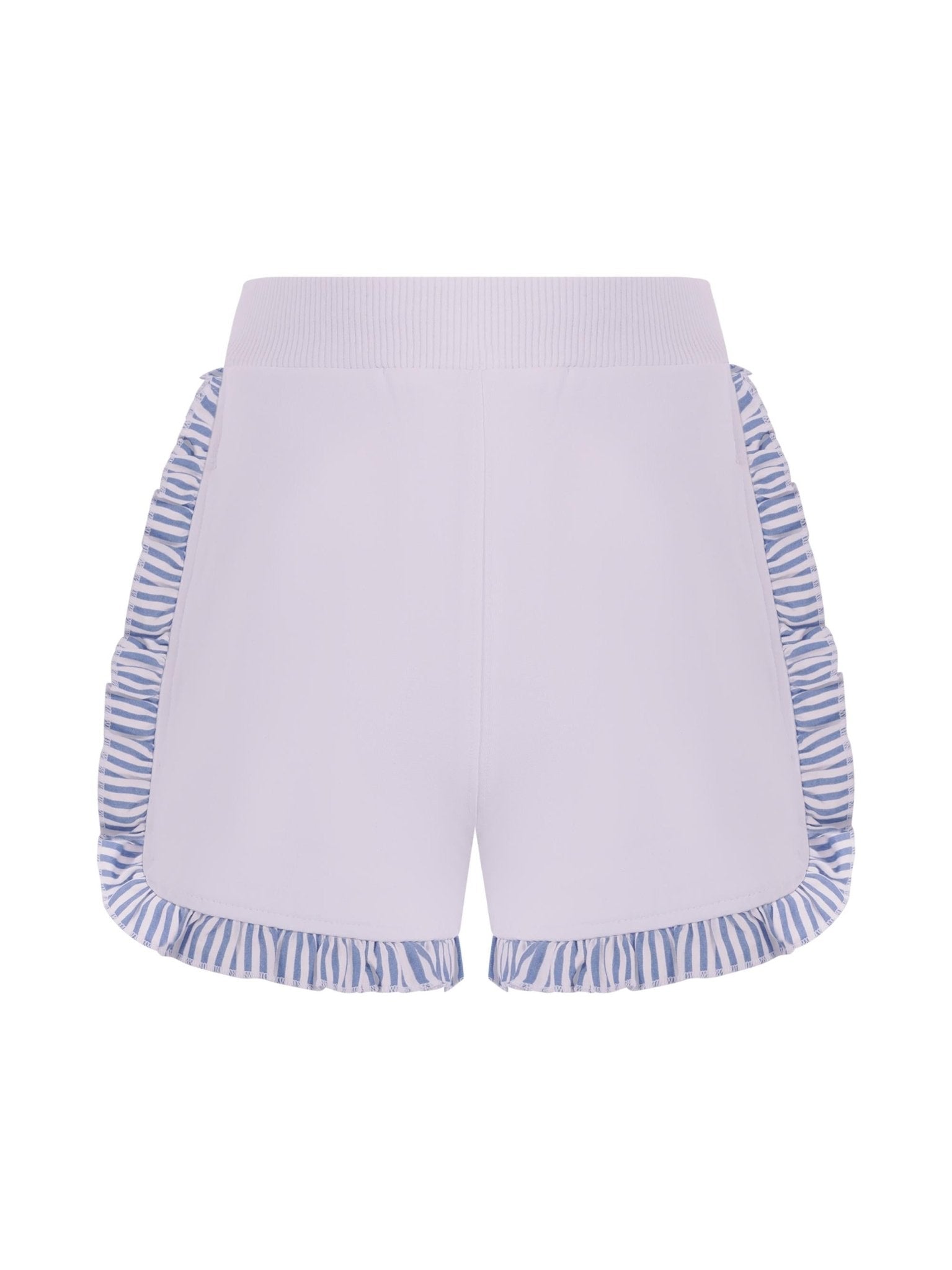 Shorts per bambina Monnalisa bianchi con ruches - Rubino Kids
