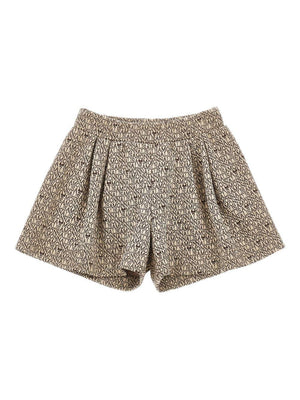 Shorts per bambina Monnalisa nero con stampa con monogramma