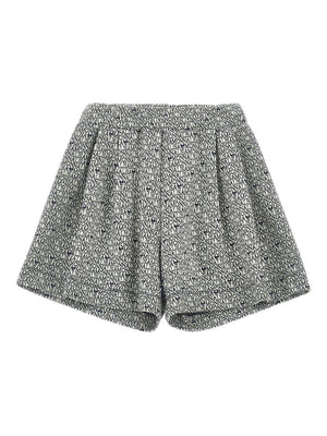 Shorts per bambina Monnalisa nero con stampa con monogramma