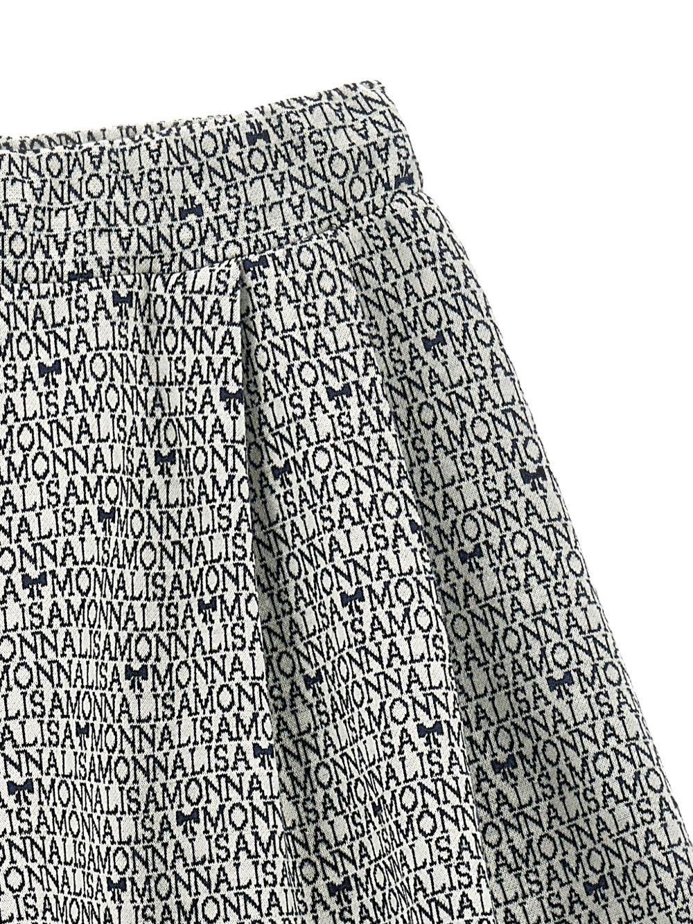 Shorts per bambina Monnalisa nero con stampa con monogramma - Rubino Kids