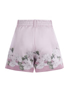 Shorts per bambina Monnalisa rosa con stampa grafica a fiori - Rubino Kids