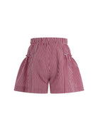 Shorts per bambina Monnalisa rosso con motivo a righe - Rubino Kids