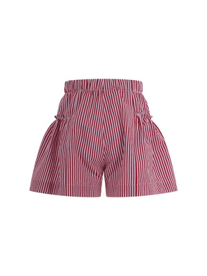 Monnalisa red shorts for girls with striped pattern
