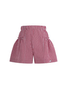 Shorts per bambina Monnalisa rosso con motivo a righe - Rubino Kids