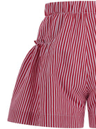Shorts per bambina Monnalisa rosso con motivo a righe - Rubino Kids