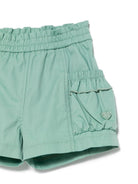Shorts per bambina Monnalisa verde con logo e tasche laterali - Rubino Kids