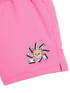 Shorts per bambina Moschino Kids rosa con stampa Teddy Bear - Rubino Kids