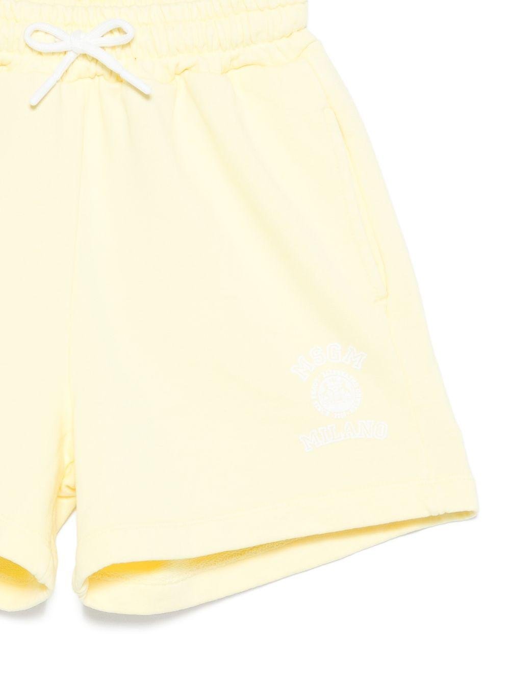 Shorts per bambina MSGM Kids giallo con coulisse - Rubino Kids