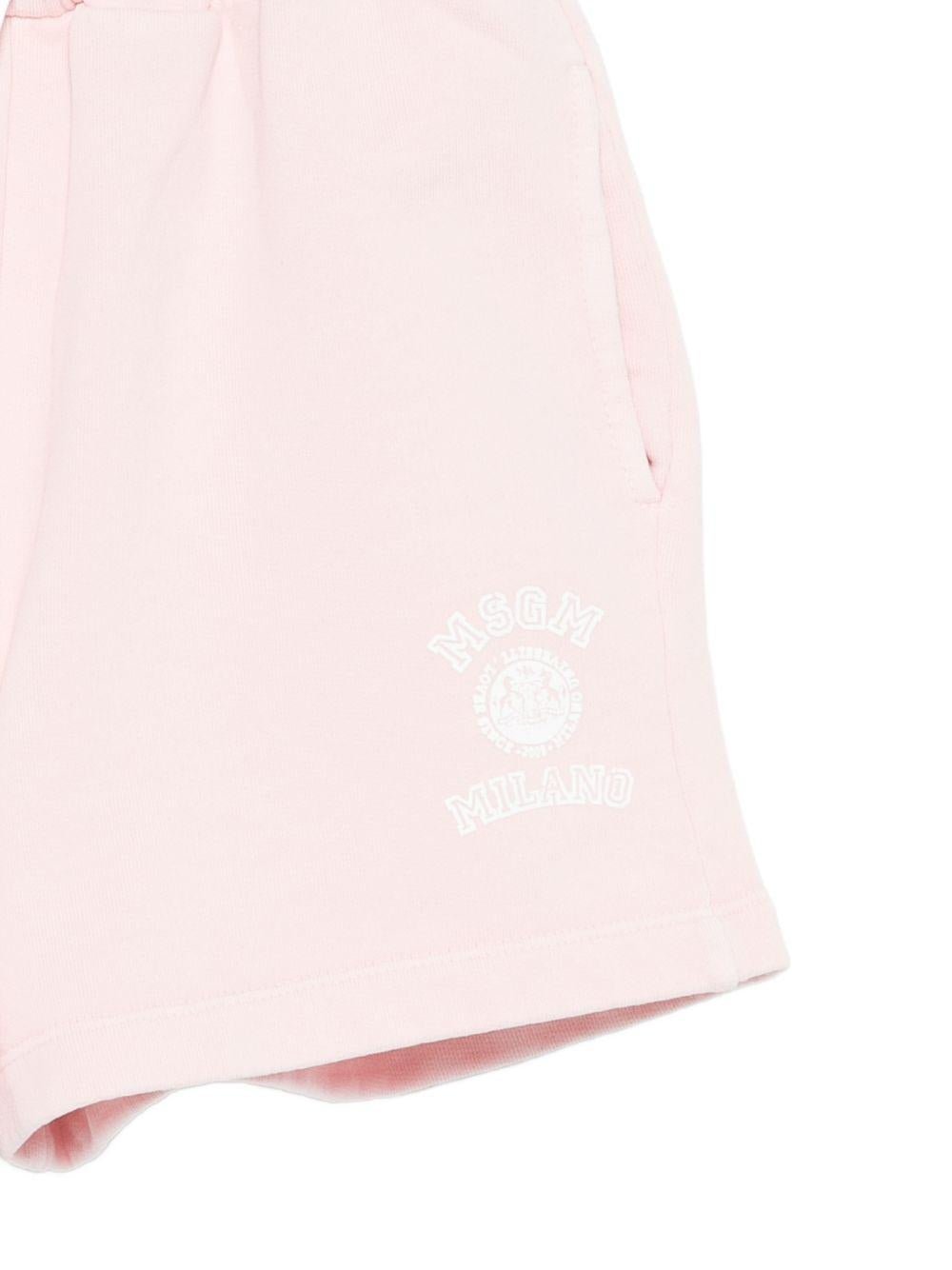 Shorts per bambina MSGM Kids rosa con coulisse - Rubino Kids