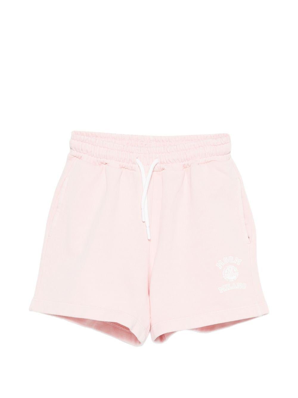 Shorts per bambina MSGM Kids rosa con coulisse - Rubino Kids