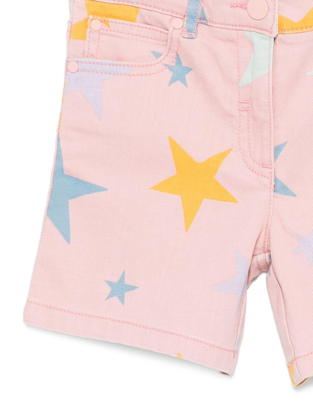 Shorts per bambina Stella McCartney Kids rosa con stampa stelle - Rubino Kids