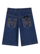 Shorts per bambina The Marc Jacobs Kids blu con decorazione a fiori - Rubino Kids