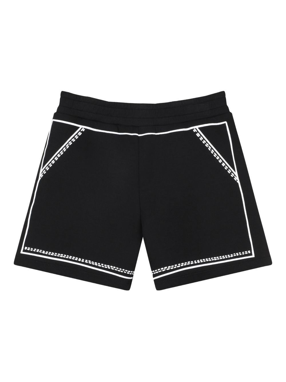 Shorts per bambina The Marc Jacobs Kids nero con dettaglio decorativo - Rubino Kids