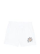 Shorts per bambini Moschino Kids bianchi con stampa Teddy Bear - Rubino Kids