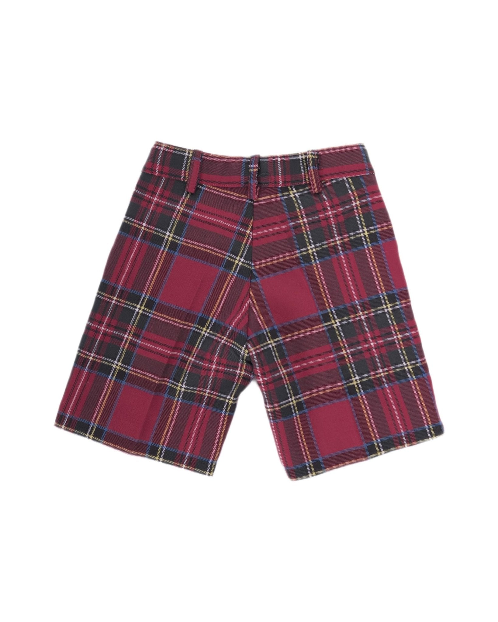 Shorts per bambino Baroni rosso con motivo scozzese - Rubino Kids
