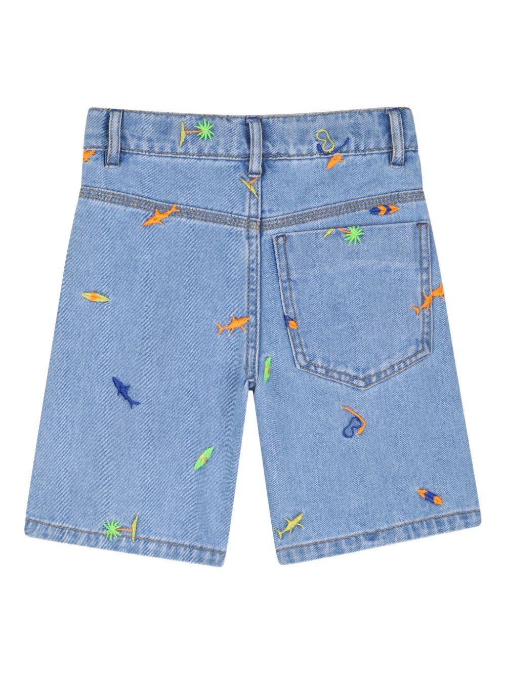 Shorts per bambino Billieblush blu con ricamo - Rubino Kids