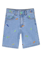 Shorts per bambino Billieblush blu con ricamo - Rubino Kids