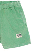 Shorts per bambino Bobo Choses verde con toppa con logo sul davanti - Rubino Kids