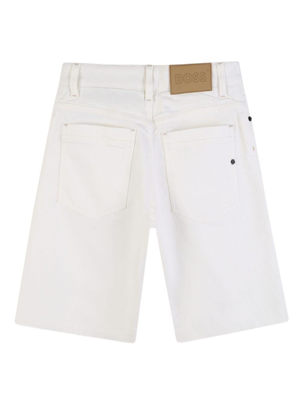 Shorts per bambino Boss Kids bianchi con cinque tasche - Rubino Kids