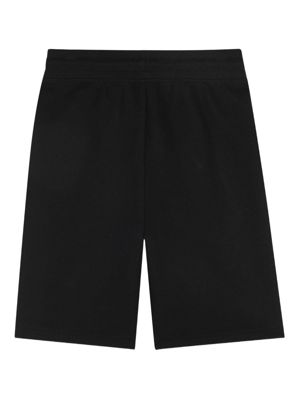 Shorts per bambino Boss Kids nero con dettgali a righe - Rubino Kids