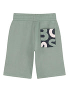 Shorts per bambino Boss Kids verde con logo sula davanti - Rubino Kids