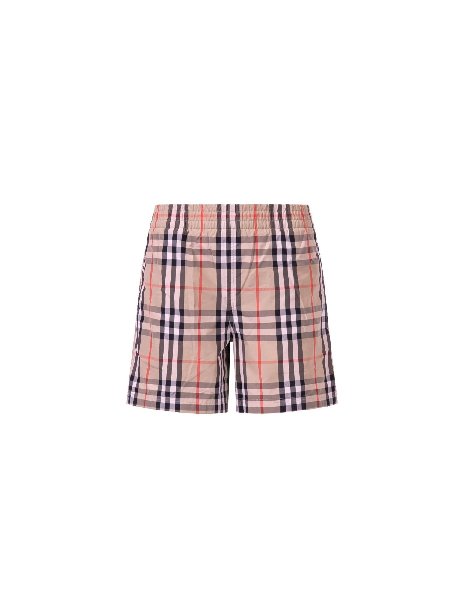 Shorts per bambino Burberry Kids beige con caratteristico motivo Vintage Check - Rubino Kids