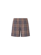 Shorts per bambino Burberry Kids beige con caratteristico motivo Vintage Check - Rubino Kids
