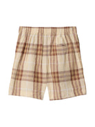 Shorts per bambino Burberry Kids beige con motivo a quadri - Rubino Kids