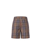 Shorts per bambino Burberry Kids beige con motivo Vintage Check all - over - Rubino Kids