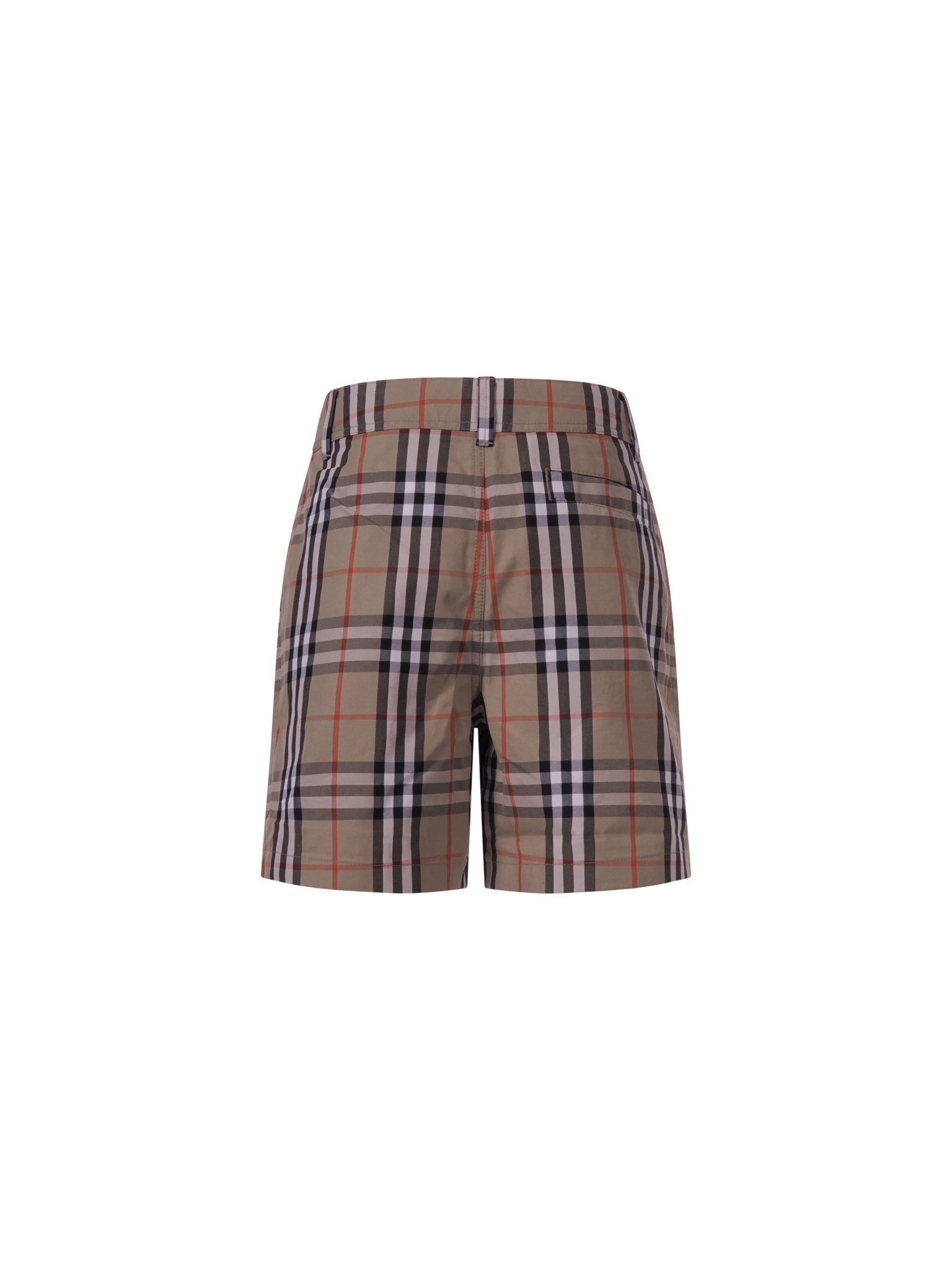 Shorts per bambino Burberry Kids beige con motivo Vintage Check all - over - Rubino Kids