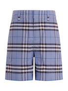 Shorts per bambino Burberry Kids blu fiordilaiso a quadri - Rubino Kids