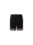 Shorts per bambino Burberry Kids neri con dettagli con motivo Vintage Check - Rubino Kids