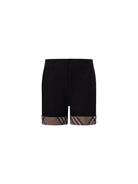 Shorts per bambino Burberry Kids neri con dettagli con motivo Vintage Check - Rubino Kids