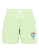 Shorts per bambino Casablanca Kids verde con stampa logo - Rubino Kids