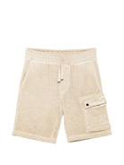 Shorts per bambino C.P. Company Kids beige con chiusura a coulisse - Rubino Kids