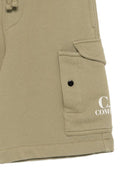 Shorts per bambino C.P. Company Kids verde con logo sul davanti - Rubino Kids