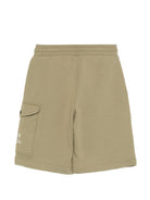 Shorts per bambino C.P. Company Kids verde con logo sul davanti - Rubino Kids